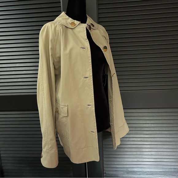 Vintage Y2K Style Juicy Couture Women's Tan Short Trench Coat Jacket Size Medium - Picture 4 of 16